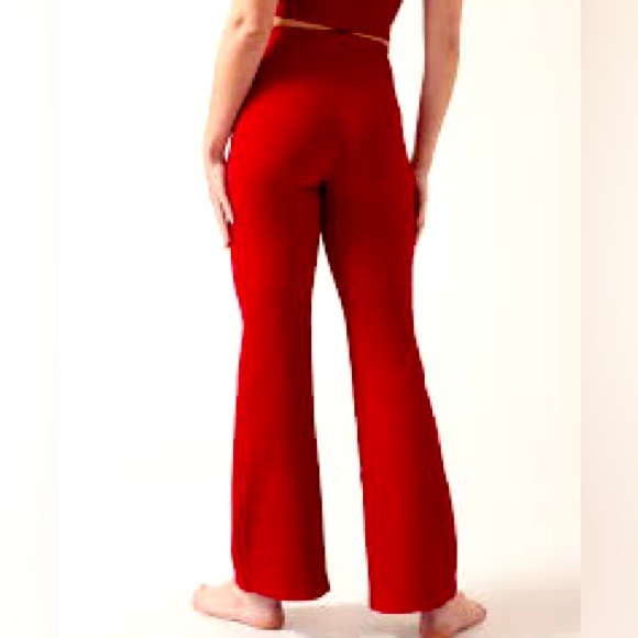 Athleta salutation stash rib flare red pants boot XS extra small - Picture 2 of 8
